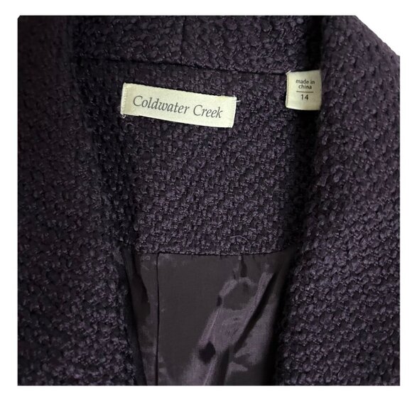 Coldwater Creek Short Sleeve Pebbled Fully Lined Jacket Plus Size 14 Deep Purple - Picture 3 of 6